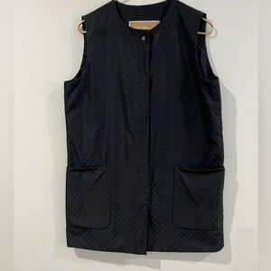 Max Mara Women's Mid-Length Quilted Vest with Pockets and Snap Fasteners Sz8